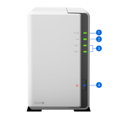 Synology DiskStation DS220j Network Attached Storage Drive (White)